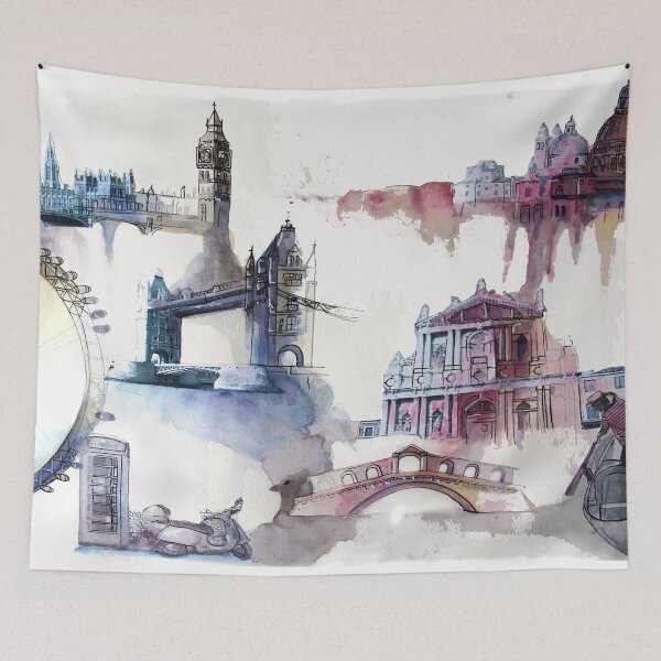 Item preview, London and the city of masks designed and sold by BMBIllustration.