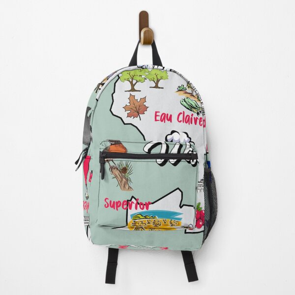 Item preview, Hand Drawn Illustration of Wisconsin Map with Tourist Destinations, attractions, USA designed and sold by mashmosh.
