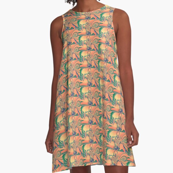 Digital Barf #3 Pattern A-Line Dress