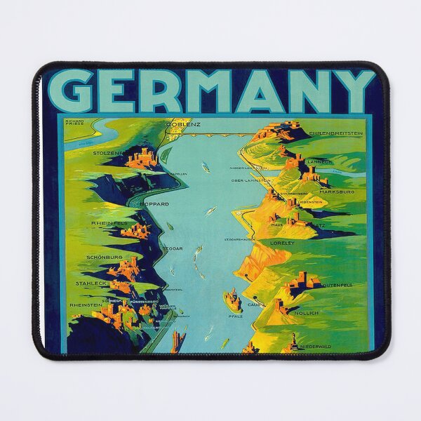 Item preview, RHINE RIVER GERMANY : Vintage Travel Advertising Print designed and sold by posterbobs.