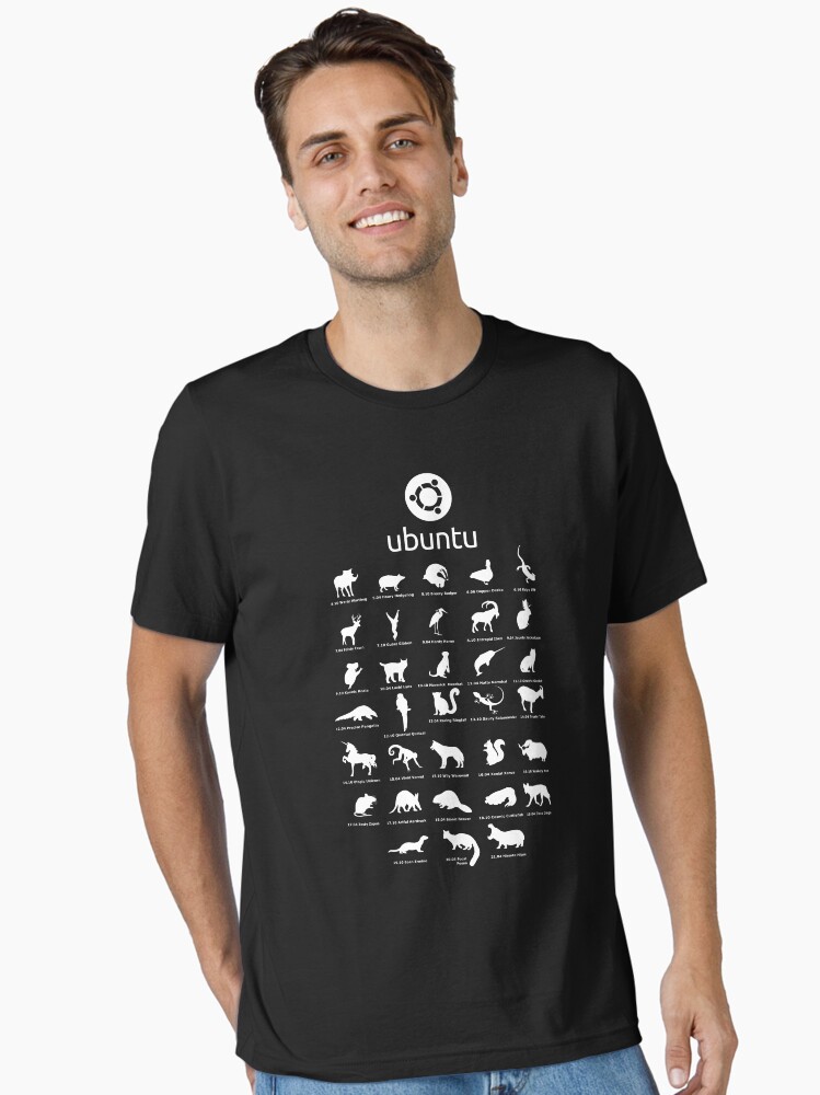 Thumbnail 1 of 7, Essential T-Shirt, ubuntu linux releases pets fan art white 2021 new designed and sold by yourgeekside.