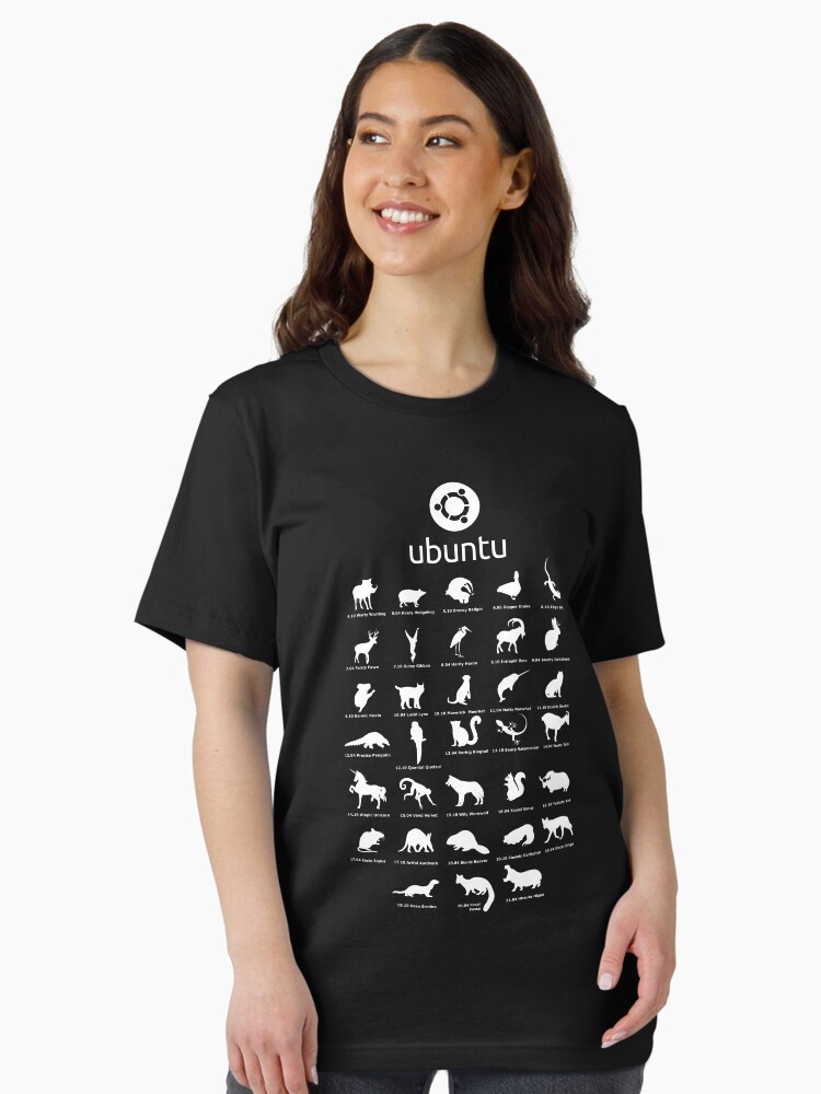 Thumbnail 2 of 7, Essential T-Shirt, ubuntu linux releases pets fan art white 2021 new designed and sold by yourgeekside.