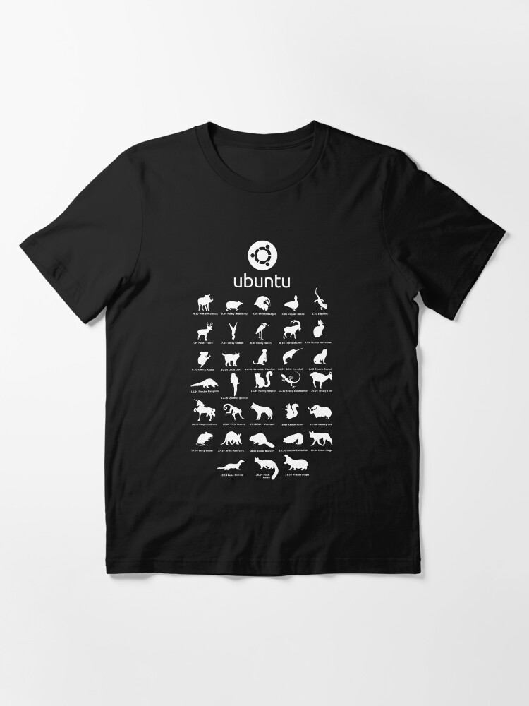 Thumbnail 3 of 7, Essential T-Shirt, ubuntu linux releases pets fan art white 2021 new designed and sold by yourgeekside.