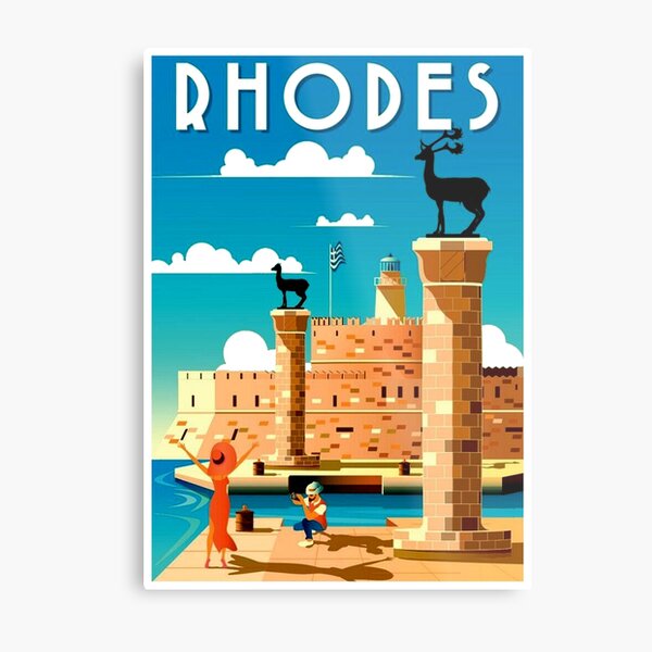 RHODES : Vintage Travel Advertising Print Metal Print