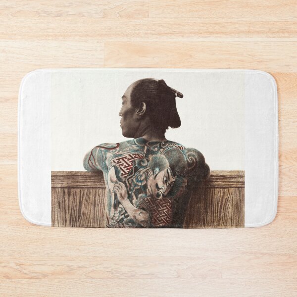Item preview, Vintage Nude Photography of Tattooed Japanese Man with Tattoo designed and sold by FrostMintStudio.