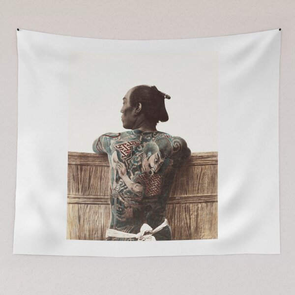 Item preview, Vintage Nude Photography of Tattooed Japanese Man with Tattoo designed and sold by FrostMintStudio.