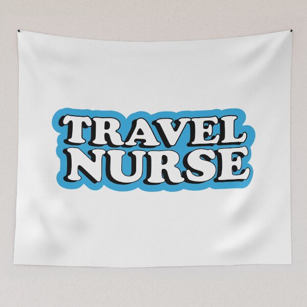 Item preview, Travel Nurse Blue Typography designed and sold by Preents.