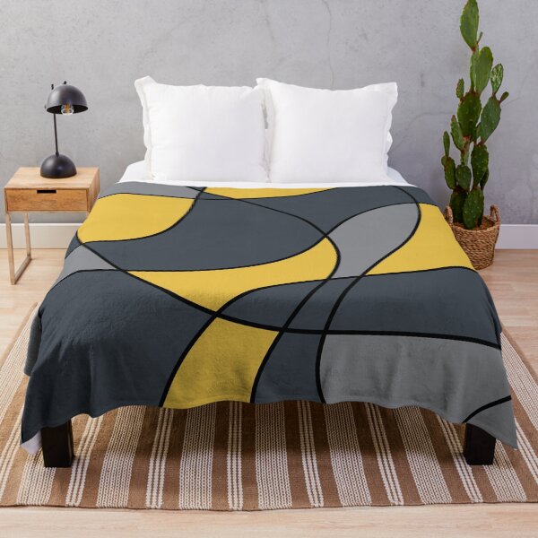 Item preview, Abstract, modern, beautiful, urban, trendy geometric pattern in yellow and grey colors designed and sold by theendup.