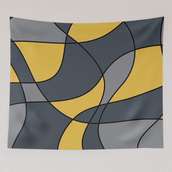 Item preview, Abstract, modern, beautiful, urban, trendy geometric pattern in yellow and grey colors designed and sold by theendup.