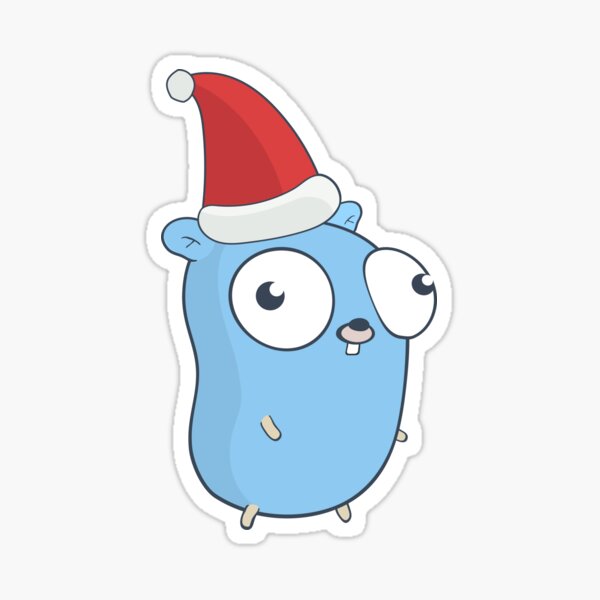 "Gopher β Go Mascot with a Christmas Hat" Sticker for Sale by ...