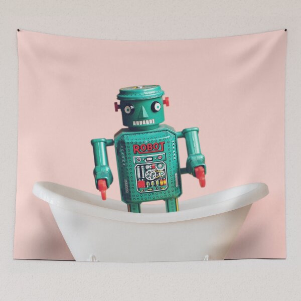 Item preview, Playing robot in bathtub#pink designed and sold by ESCAPZ.