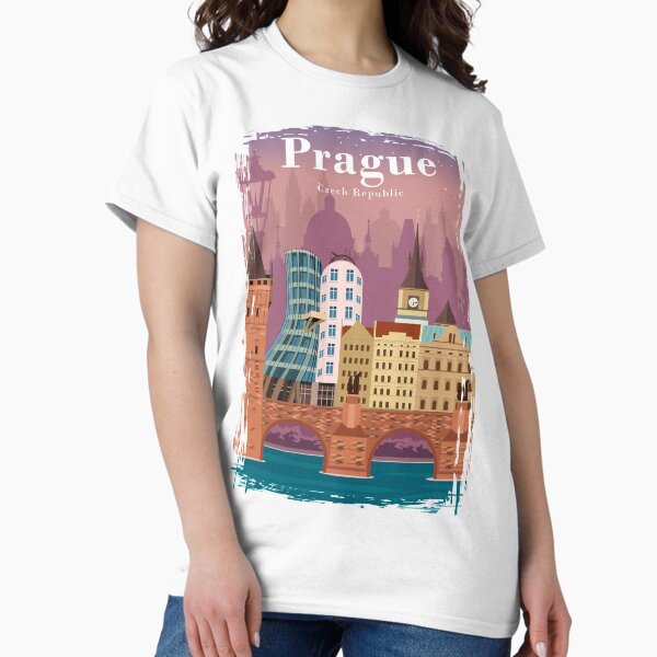 Item preview, Prague Colorful Vintage Minimal Travel Poster designed and sold by Stadify.
