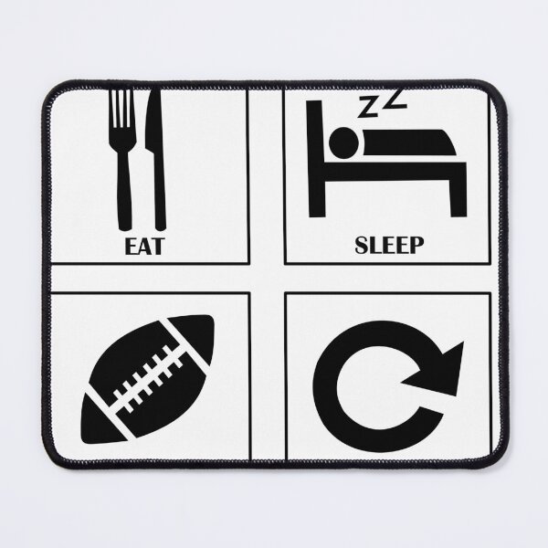 Item preview, Eat Sleep American Football  Repeat Player Gift white color designed and sold by Panya-Design.