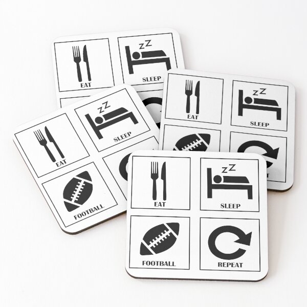 Item preview, Eat Sleep American Football  Repeat Player Gift white color designed and sold by Panya-Design.