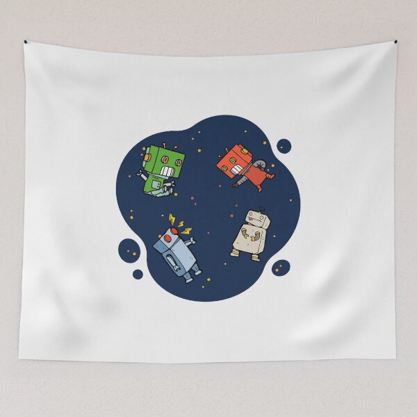 Item preview, THE ROBOT IS SWIMMING IN THE VAST WORLD. designed and sold by ELEGANTRETRO.