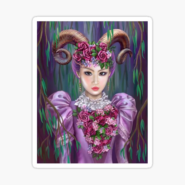Aries fantasy woman Sticker