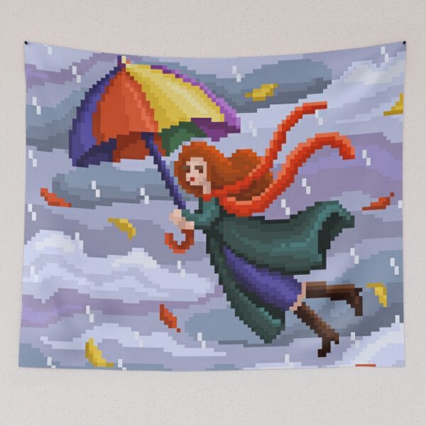 Item preview, Pixelated Runaway Girl in Rain designed and sold by HopeDetour.