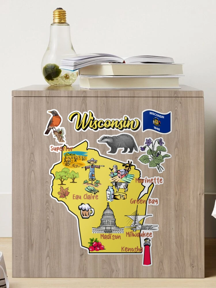 Wisconsin Giant State Map Magnet 