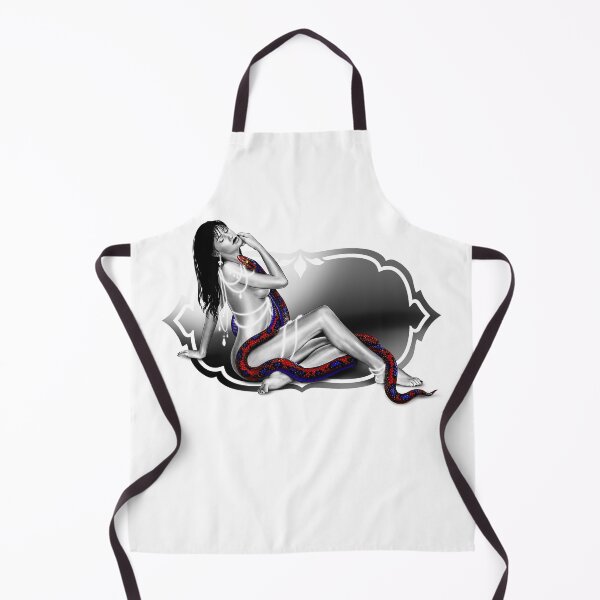 Item preview, Slither- a pinup portrait (monochromatic illustration with a pop of colour) designed and sold by Anicatattoos.