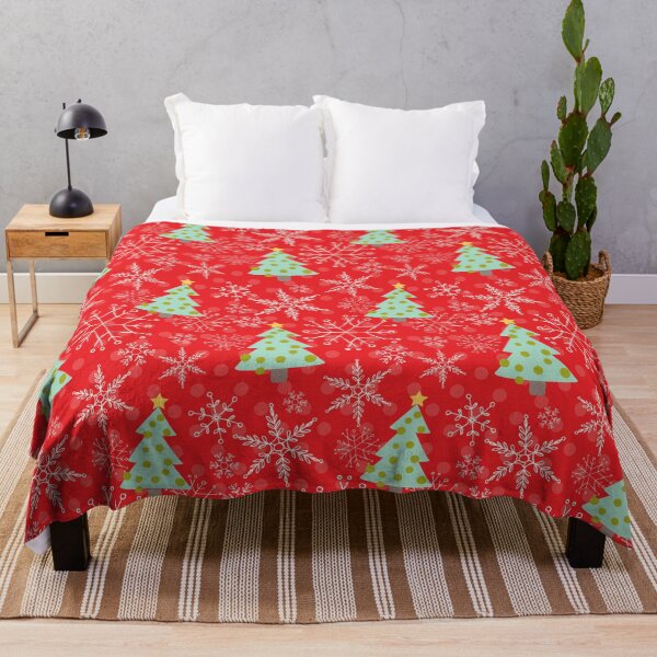 Item preview, Christmas Tree and Snowflake Pattern in Red and Green designed and sold by PeppermintCreek.