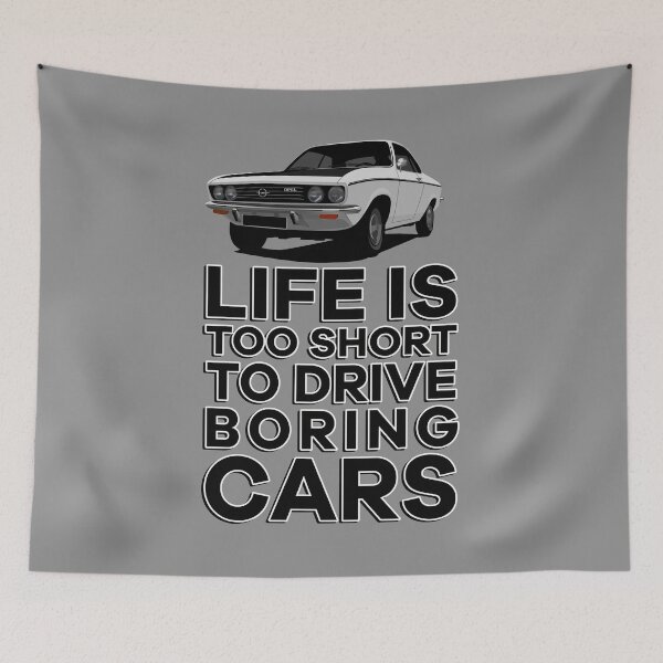 Item preview, Life is too short to drive boring cars - Manta A - white with black bonnet designed and sold by knappidesign.