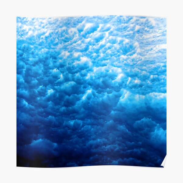 Blue Water Waves Poster