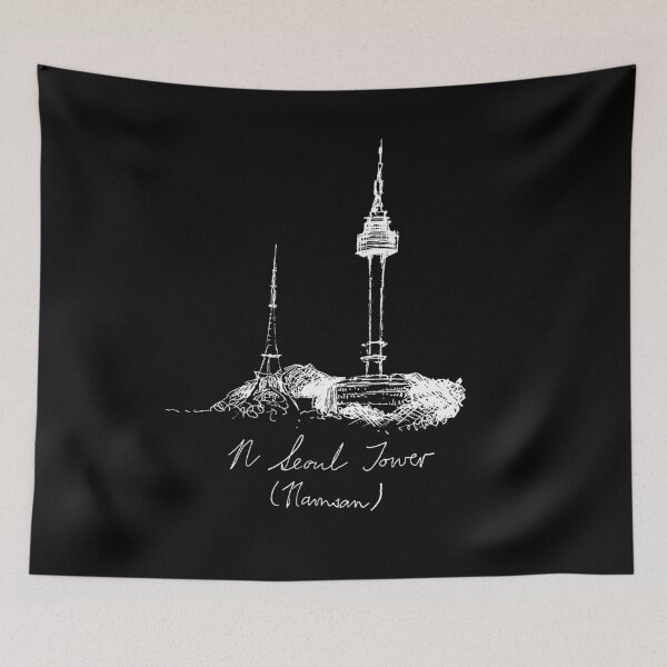 Item preview, N Seoul Tower (White on Black) designed and sold by jaycejvr.
