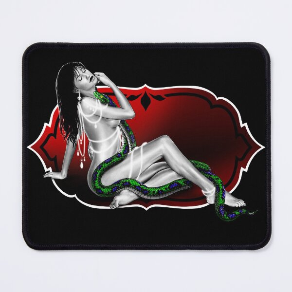 Item preview, Slither- a pinup portrait (pencil illustration with colour) designed and sold by Anicatattoos.