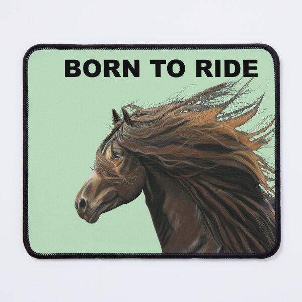 Item preview, Born to ride Beautiful Horse art green background - Equestrian born to ride art - horse lover designed and sold by IslesArt.