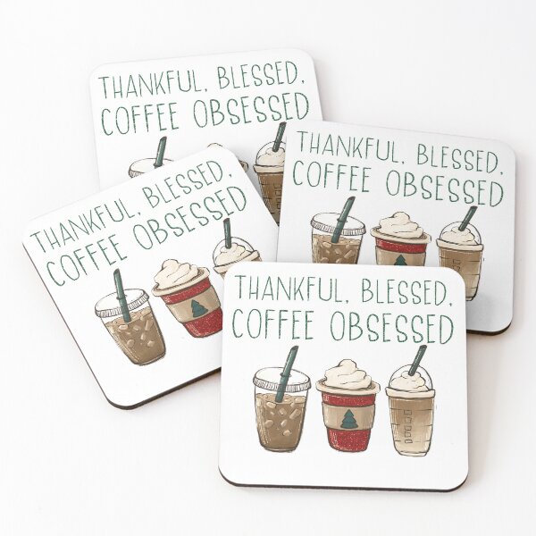 Item preview, Thankful Blessed Coffee Obsessed  designed and sold by leslieuresti.