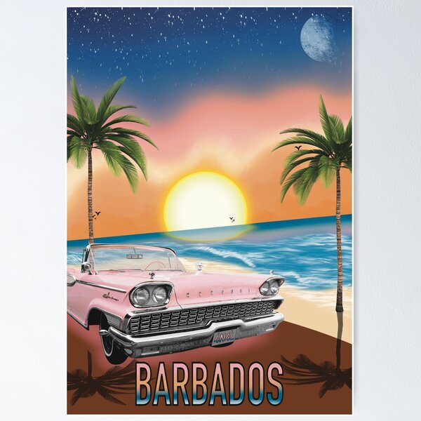 Item preview, Barbados Art Print of Vintage Caribbean Island designed and sold by DAGHO.