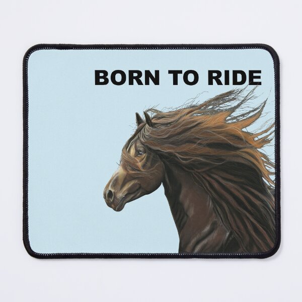 Item preview, Born to ride Beautiful Horse art blue background - Equestrian born to ride art - horse lover designed and sold by IslesArt.