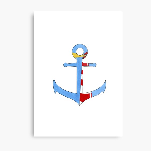 Anchor and lighthouse maritime Metal Print