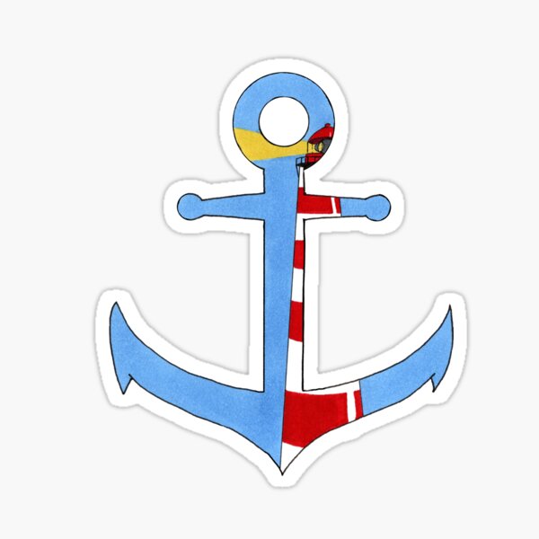 Anchor and lighthouse maritime Sticker