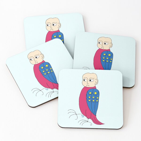 Item preview, Medieval Monster Bird Man Magenta Pink Blue Yellow designed and sold by MediaevalMonk.