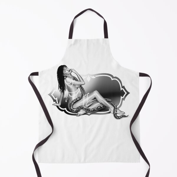 Item preview, Slither- a pinup portrait (monochromatic illustration on white) designed and sold by Anicatattoos.