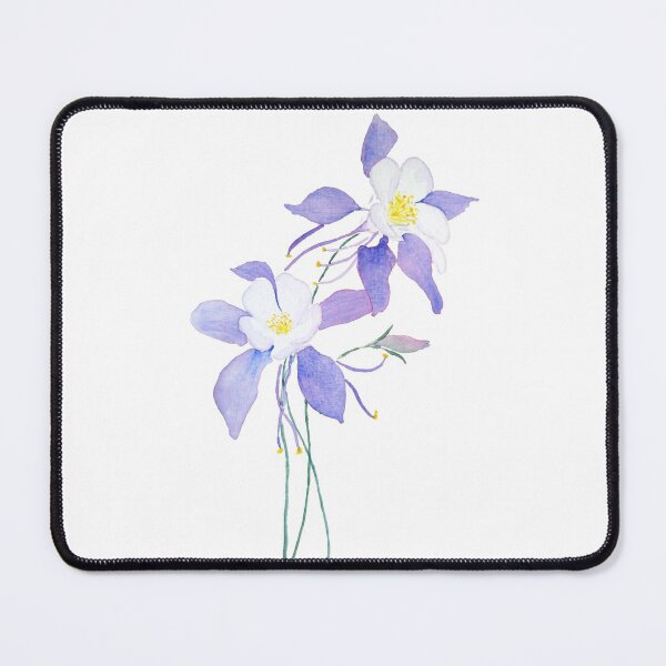 Item preview, hand painted  purple wild flower columbine flower watercolor designed and sold by ColorandColor.