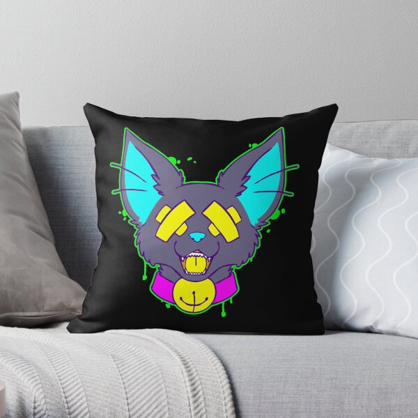 Neon Felisneon Throw Pillow