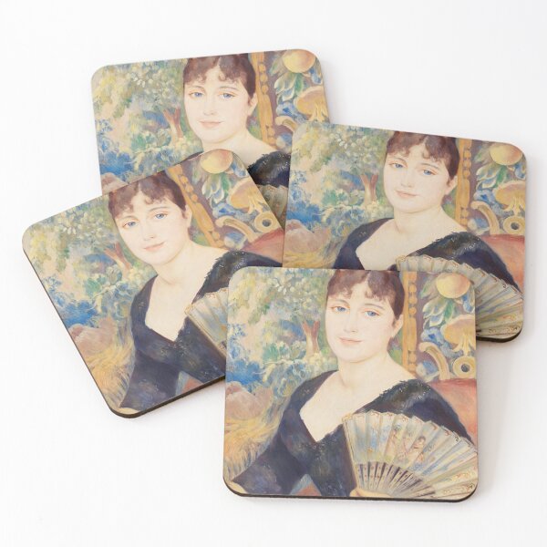 Aperçu de l'œuvre Peinture impressionnisme Femme à l'éventail (Femme à l'éventail) (1886) de Pierre-Auguste Renoir créée et vendue par Designedbysm.