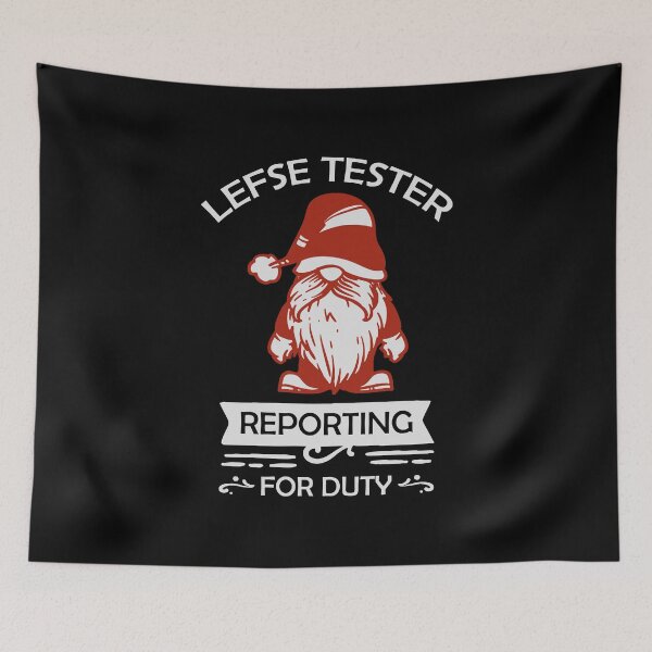 Item preview, Lefse tester reporting for duty Nordic red Norwegian gnomes designed and sold by Urlan.