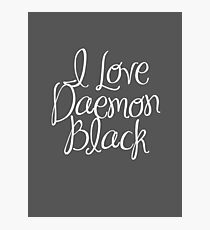 I Love Daemon Black Script Photographic Print