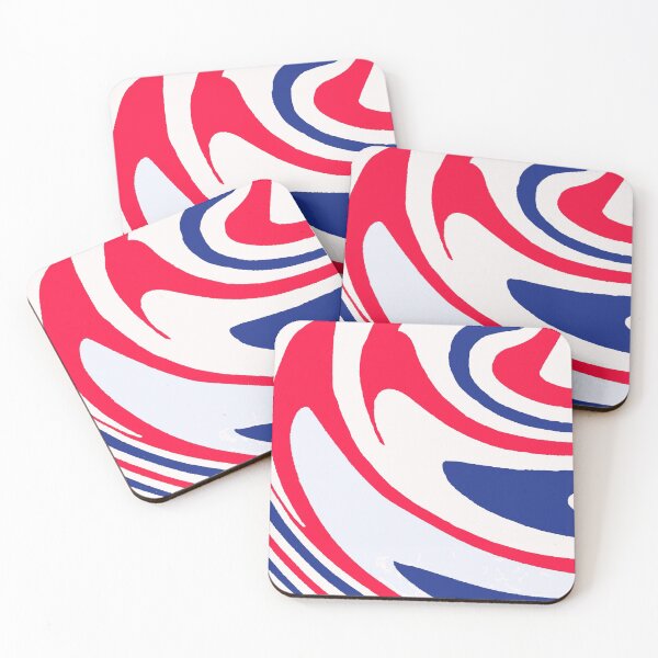 Item preview, f Midcentury modern pattern, curvey, waves, red white and bllueabstract pattern, 1960s pattern, bad trip designed and sold by Nostrathomas66.