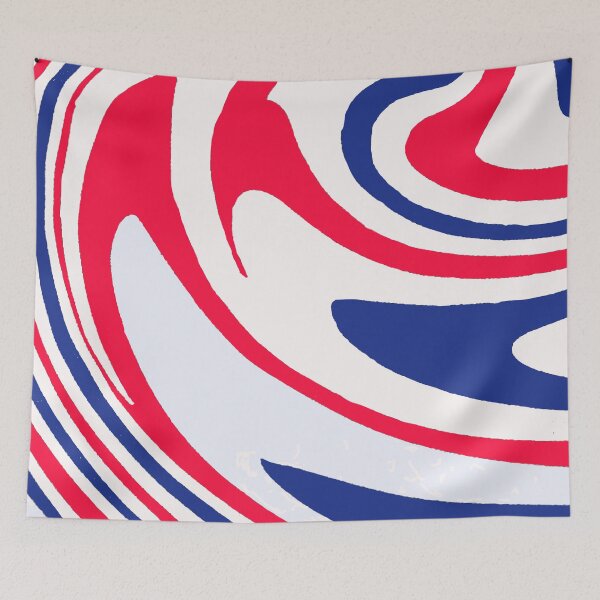 Item preview, f Midcentury modern pattern, curvey, waves, red white and bllueabstract pattern, 1960s pattern, bad trip designed and sold by Nostrathomas66.