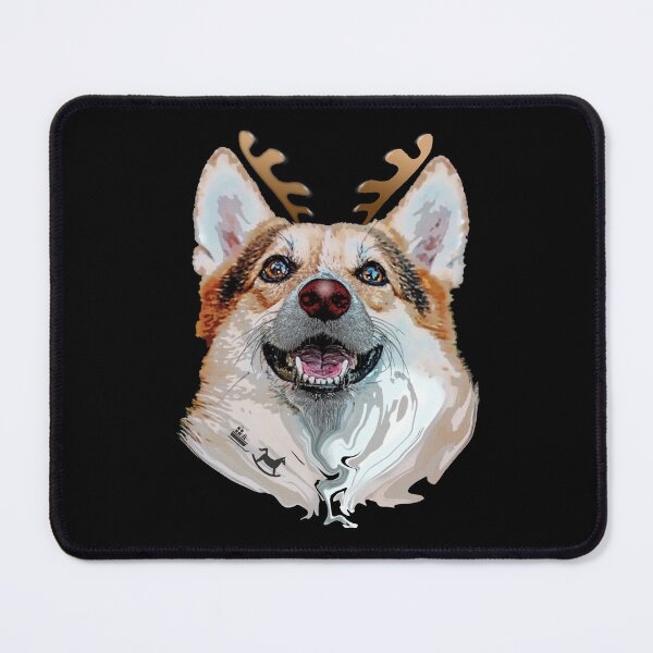 Item preview, Red Nose Corgi Reindeer Christmas Dog designed and sold by r-silver.