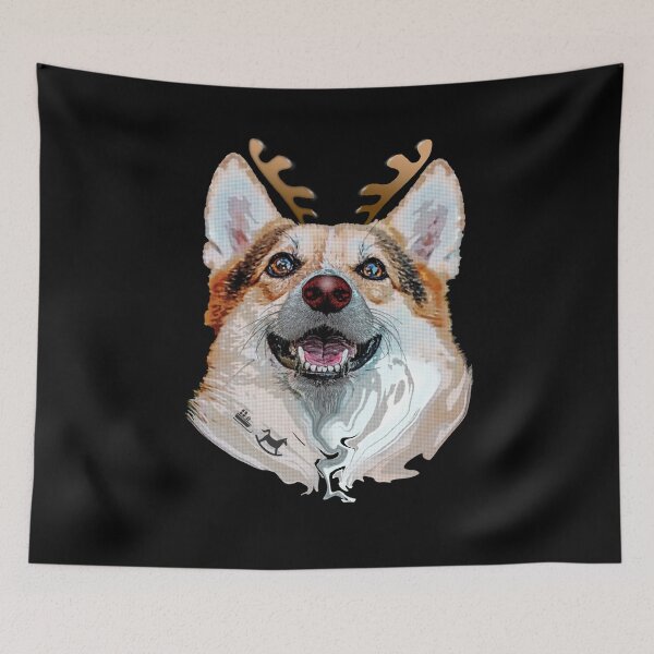Item preview, Red Nose Corgi Reindeer Christmas Dog  designed and sold by r-silver.