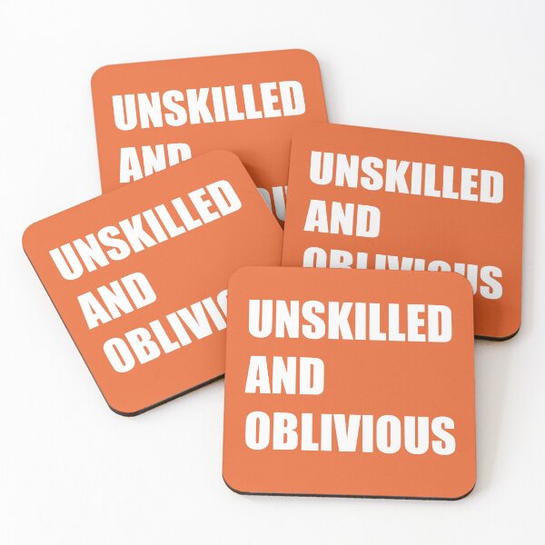 Item preview, Unskilled and Oblivious Cognitive Bias Statement White Text designed and sold by taiche.