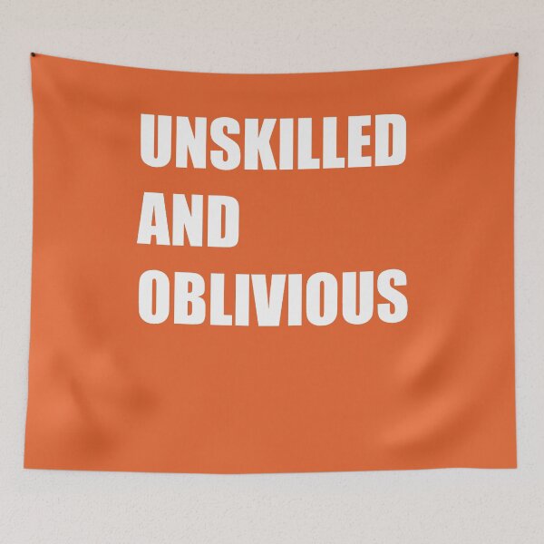 Item preview, Unskilled and Oblivious Cognitive Bias Statement White Text designed and sold by taiche.