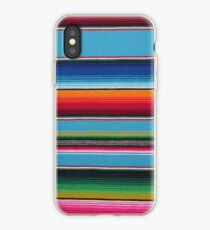 Mexican serape device cases Baby Blue iPhone Case