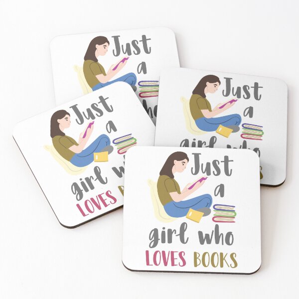Item preview, JUST A GIRL WHO LOVES TO  BOOKS  designed and sold by DiscoVibes.