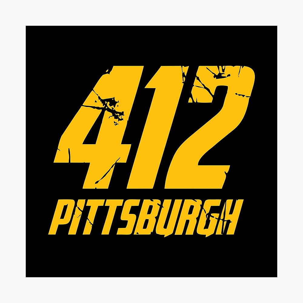  412 Pittsburgh Yellow text Design City Skyline